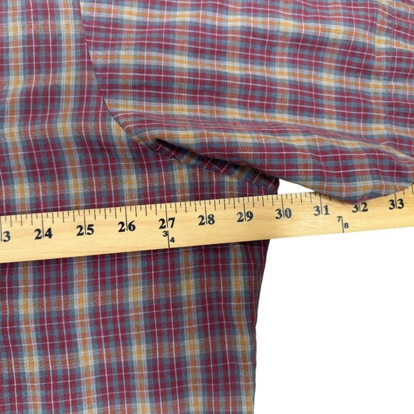 Wrangler Pearl Snap Shirt Mens 3X Tall Plaid Red Short Sleeve Ranch Western 3XT - Picture 8 of 9